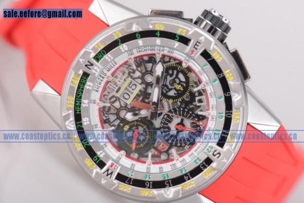 Richard Mille RM60-01 Watch Steel Red Rubber Best Replica
